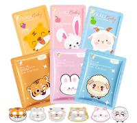 6 Piezas Mascarilla Facial Niña, Mascarilla Hidratante de Animales, Iluminadora, Calmante, mascarilla Facial Animal Beauty, Kit Skincare Niña, Apta para Todo Tipo de Pieles