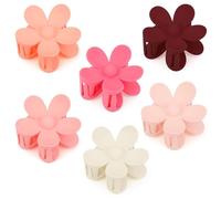 6 Piezas Mate Antideslizantes Pinza Pelo Flor,Pinzas Pelo Flor,Pinzas Para El Cabello Con Flores,Pinzas De Flores Para El Pelo Mujer,Rosa