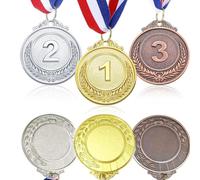 6 Piezas Medallas de Metal con Collar Estilo Olímpico Medallas Ganadoras de Oro/Plata/Bronce, Recompensas Ganadoras para Fútbol Competiciones Deportivas Infantiles Fiesta Fiesta de Cumpleaños Infantil