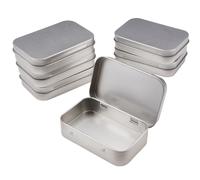6 Piezas Metálicos Rectangulares De Latas, 9,5x6x2,2 cm Mini Suministros Metálicos Rectangulares De Latas, Cajas De Metal Inoxidable Pequeñas con Tapa, para Bonbons, Clés, Boucles D'oreilles, Bijoux