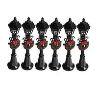 6 Piezas Modelo De Farola Poste De La Linterna del Al Aire Mini Farola Navideña Farolas En Miniatura Poste De Luz del Tren Abdominales Navidad Encendiendo Ob11