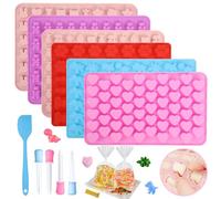 6 Piezas Molde Ositos de Gominola,Moldes de Silicona para Caramelos Moldes de Silicona para Chocolates Molde Ositos de Gominola Set con 4 Goteros para Caramelos, Chocolate, Gelatina