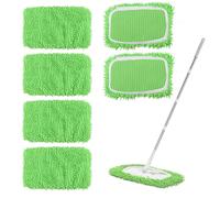 6 Piezas Mopa de Microfibra Compatible con Swiffer Sweeper, Microfibra Escoba Repuesto Kit Fregona Reutilizables y Lavables Almohadillas para Swiffer Sweeper Secos y Paños Limpieza de Suelos Húmedos