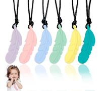 6 Piezas mordedores niños autistas, El colgante de silicona para masticar no contiene BPA., Los collares mordedores son adecuados para niños con TDAH, dentición, autismo y necesidades oclusales