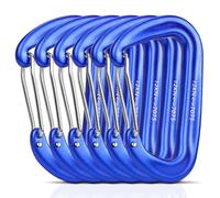 6 Piezas Mosqueton Aluminio Mosquetones 12KN (1200KG) Mosquetón Grande Elección de 7 Colores para Fijación de Hamaca, Aire Libre para Senderismo, Camping y Mochileros (Azul)