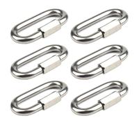 6 Piezas Mosquetón de Rosca M8 Mosquetones Acero Inoxidable 304 Mosquetón de Bloqueo con Tapón de Rosca Anillo de Conexión por Tornillo para Conectar Cuerdas Cadenas Jarcia