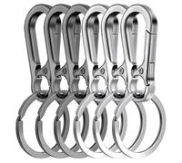 6 Piezas Mosqueton Llavero Metales Llavero Mosquetón Extraíble para Llaveros para Usar en Mochilas, Coches, Material de Aleación de Zinc para Hombres Mujeres