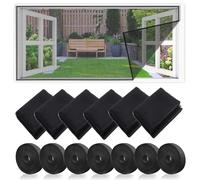 6 Piezas Mosquitera Ventana 130 x 150cm,Mosquiteras de Ventanas Con 6 Rollos De Cinta Autoadhesiva,Mosquitera Ajustable para Ventanas para Ventanas Puertas y Patios,Sin Taladrar,Autoadhesiva
