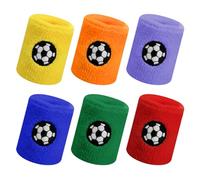 6 Piezas Muñequeras Deportivas de Sudor para Niños Pulseras Absorbentes de Suave Muñequera Sudor Elásticas Pulseras Muñequeras Deportivas Coloridas para Deportes Atléticos Fútbol Baloncesto Correr (B)