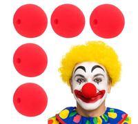 6 Piezas Narices de Payaso,Rojo Nariz de Esponja Payaso,Espuma Clown Nose, 5CM Nariz de Juego de Rol,Nariz de Espuma de Circo,Rojo Nariz de Payaso,para Traje de Fiesta de Disfrazar