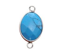 6 piezas Natural de piedra semipreciosa Chenros de cristal ovalado Costo para joyas que hacen accesorios de pulsera de collar de bricolaje Cristal (color: piedra de copo de nieve, tamaño: 6pcs 0.55 *