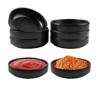 6 Piezas Negro Cuencos de Salsa para Inmersión, Mini Plato Redondo Negro para Salsa, 8.7 x 2.5 cm Sushi Cuencos para Aperitivos, Mini Plato de Soja para Soja para Sushi, Aperitivos, Condimentos
