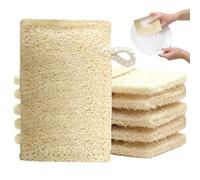 6 piezas orgánicas esponja de luffa, esponja de loofah 100% orgánica, biodegradable y compostable, semillas de lufa naturales y respetuosas con el medio ambiente, bandeja de jabón de luffa, adecuado
