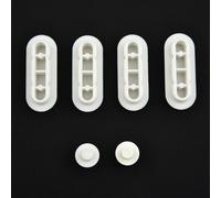 6 piezas Pack de amortiguadores para asientos de inodoro EVA Parachoques blancos Amortiguadores Amortiguadores redondo de goma larga Cojina para la fu