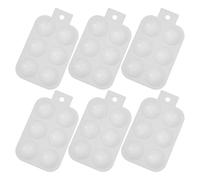 6 Piezas Paleta de Plástico de 6 Compartimentos Rectangular | Blanco, Uso Óleo y Pigmentos de Resina, Adultos y Docentes, para Boceto y Aula de Arte