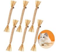 6 Piezas Palitos de Catnip para Gatos, MXTIMWAN Palitos Matatabi Gatos, Juguetes Gato del Catnip, Palitos Hierba de Gatera Juguete para Gatos para Gatos de Interior, Limpieza de Dientes, Dentición