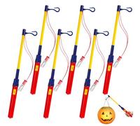 6 Piezas Palo Linterna LED Niños, 30 cm Palos de Linterna Halloween, Varilla de Farolillo LED Electrónica con Luz Blanca Cálida para Halloween, San Martín, Fiestas Infantiles (6pcs)