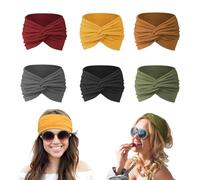 6 Piezas pañuelo cabeza Cinta Pelo Elástico Ancho Turbantes Para Mujer Veran Bohemia Bandana Yoga Deportivo Headband el Cabello Turbante Banda Accesorio Pelo para Mujer Niñas