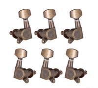 6 piezas para afinación de guitarra acústica, clavijas de afinación de uñas 3R + 3L de metal con diseño de botón semicírculo para afinación precisa y consistente de cuerdas (bronce 3L3R)