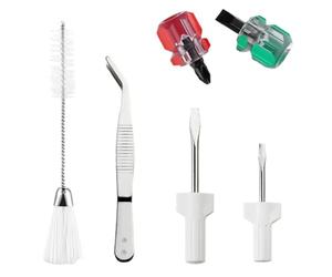 6 piezas para máquina de costura Screwdriver Repair Tool Kit Tweezers | Juego de 6 piezas con mini screwdrivers, curved tweezers y doble cabezal para espacios narrow.