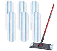6 Piezas para Vileda H2Pro Recambio Fregona Mopa Plana Kit, Microfibra, Lavable a Máquina, Reutilizable, Fácil de Instalar, Elimina Manchas Fácilmente, Apto para Todo Tipo de Suelos Duros