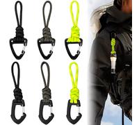 6 Piezas Paracord Llavero con Mosquetón, Llavero Trenzado Cordón, D Anillo de Cordón Llavero, Paracord Cordón Clips, Cordón Trenzado, para la Supervivencia Camping Senderismo