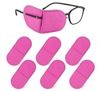 6 Piezas Parche para Anteojos, Tamaño Grande Parches Oculares Niños Reutilizable no Tejido Gafas para Vagos para Adultos Niños Ojo Perezoso Ambliopía Estrabismo (Rosa)