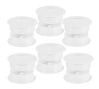 6 Piezas Pasacables de 50mm, Organizador Blanco ABS | Adaptación Versátil y Cierre a Presión, Superficie Perforada Hebilla Extraíble, para Oficina y Hogar