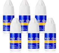 6 Piezas Pegamentos de Uñas Pegamento de Puntas de Uñas Rápido Adhesivo de Uñas Postizas para Pegar o Reparar Uñas Artificiales