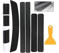 6 piezas, pegatinas de fibra de carbono para umbrales de coche, cubierta de placa de escalón de puerta, protección universal de puerta de coche, pegatinas de umbrales protección de bordes, cubierta