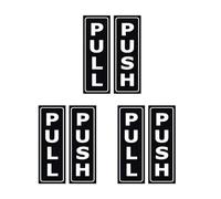 6 Piezas Pegatinas De Puerta Push Pull, Letrero Adhesivo Vertical Para Supermercados, Hogares, Hoteles Y Restaurantes, Vinilo Negro, 13X4Cm