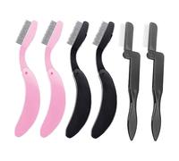 6 Piezas Peine de Pestañas de Inoxidable de Herramienta de Maquillaje Portátil