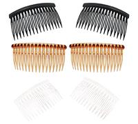 6 Piezas Peines del Cabello Toboganes Peines de Pelo Liso de Tortuga Peinetas Claras y Lisas Peines Laterales Peines del Cabello Kit de Peine Lateral del Pelo
