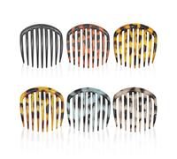 6 Piezas Peineta Con Estampado De Leopardo, Peineta Antideslizante De 9 Dientes, Peine Con Flequillo Roto, Peine Con Inserto De Plástico, Juego De Peine Lateral