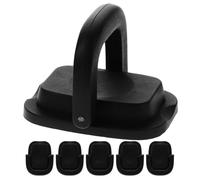 6 piezas Perilla de Tapa de Cacerola Plegable 6,5x5,5x5cm negra | Resina, PP y Acero, Agarre Antideslizante Ergonómico, para Tapas de Acero y Ollas en Cocina