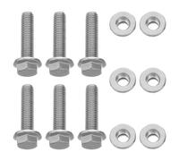 6 Piezas Pernos de Brida de Escape M10 X 40mm Acero Inoxidable plata | Kit Tuerca, Alta Resistencia Térmica, Ajuste Preciso, para Sistemas Turbo y Orificios de Montaje