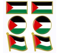 6 Piezas Pin Bandera Palestina en 3 diseños diferentes - Broche Free Palestine en Aleación de Metal Premium Esmaltado - Alfileres de Palestina Libre para Mochilas, Ropa, Bolsos, Gorras