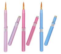 6 Piezas Pincel Telescópico Portátil de Metal y Fibra Retráctil | Gloss y Bálsamo, Uso Profesional Casa, Color Surtido, Herramienta Reutilizable