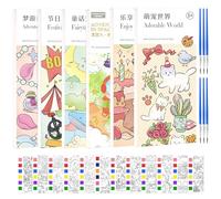 6 piezas Pintura con Libros de Agua para Niños Pequeños,Libro de Pintura de Acuarela de Bolsillo,Libro de Acuarela de Bolsillo,Mini Libros Mágicos para Colorear con (Acuarela Set B)