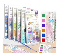 6 piezas Pintura con Libros de Agua para Niños Pequeños,Libro de Pintura de Acuarela de Bolsillo,Libro de Acuarela de Bolsillo,Mini Libros Mágicos para Colorear con Paleta de Bolsillo de Acuarela
