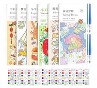 6 piezas Pintura con Libros de Agua para Niños Pequeños,Libro de Pintura de Acuarela de Bolsillo,Libro de Acuarela de Bolsillo,Mini Libros Mágicos para Colorear con (Acuarela Set C)