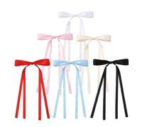 6 Piezas Pinza de Pelo Grande Lazo, Poliéster y Algodón | Estilo Clásico y Bonito, Cómoda para Llevar Día, Adecuado para Colegio y Trabajo