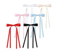 6 Piezas Pinza Pelo Lazo Liso, Poliéster y Algodón, Estilo Clásico | Uso Versátil para Trenzas y Semirrecogidos, Cómoda Día, Adecuado para Eventos Formales