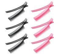 6 Piezas Pinzas Para El Cabello Segmentadas, Pinzas Para El Cabello De Color Sólido Simple, Pinzas Para El Cabello Para Mujer, Accesorios Para Peinar El Cabello