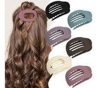 6 Piezas Pinzas Pelo Mujer, Pinzas para el Pelo Antideslizantes Mate, Clips de Pelo Mujer Ovalados, Diseño de Clip Lateral es Adecuado para Tipos de Cabello Grueso, Rizado y Fino (6 Colores)
