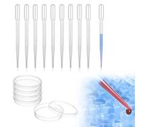 6 Piezas Placa De Petri De Plástico 70MM Placas De Petri Redondas Placas de Petri de Celular Transparente Recipiente de Cultivo Con 10pzs 1ML Pipetas de Transferencia de Plástico