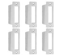 6 Piezas Placa de Seguridad de Acero Inoxidable Plata | Distribución de Fuerza, Instalación Sencilla, para Cerraduras de Manija en Hogar y Apartamentos