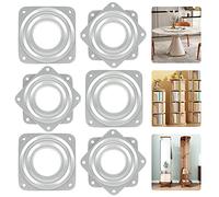 6 Piezas Plataforma de Rotación Placa Rodamiento Giratorio Plataforma Giratoria TV Placa Giratoria de Metal con Cojinete, Plataforma de 360° Manual para Mueble,computador y Estante
