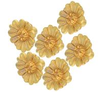 6 Piezas Pomo de Armario Vintage Crisantemo Dorado | Montaje Orificio, Acabado Metálico Resistente a Rayaduras, para Cómoda y Cajones Mini