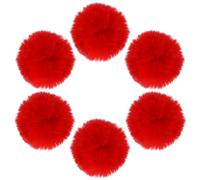 6 Piezas Pompones, 7cm PompóN de Piel SintéTica, Redondo Pompone de Colores, Esponjoso Pompomes Decorar para Sombreros Llaveros Bufandas árbol de Navidad DIY Pompome Accesorios 3 Color (Rojo)